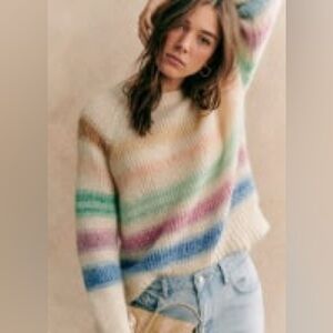 Sezane Adrien Sweater in Pastel Stripes